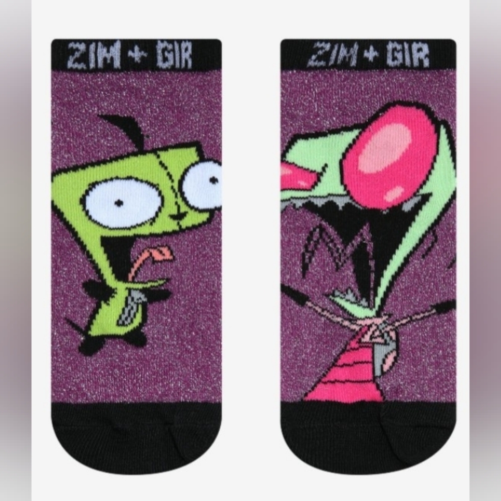 Bioworld Invader Zim Purple and Black Casual Socks